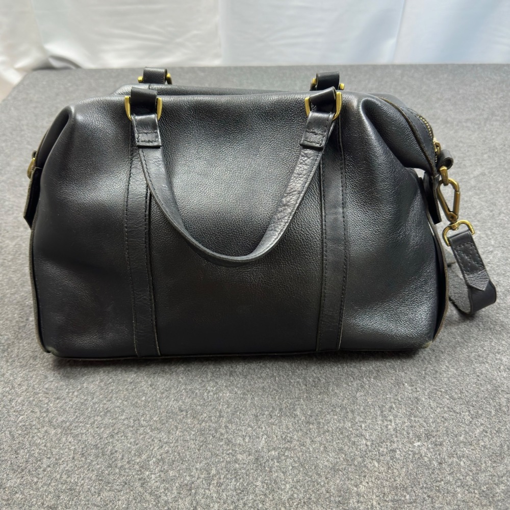 Madewell Black Leather Transport Satchel Crossbody Bag B6836